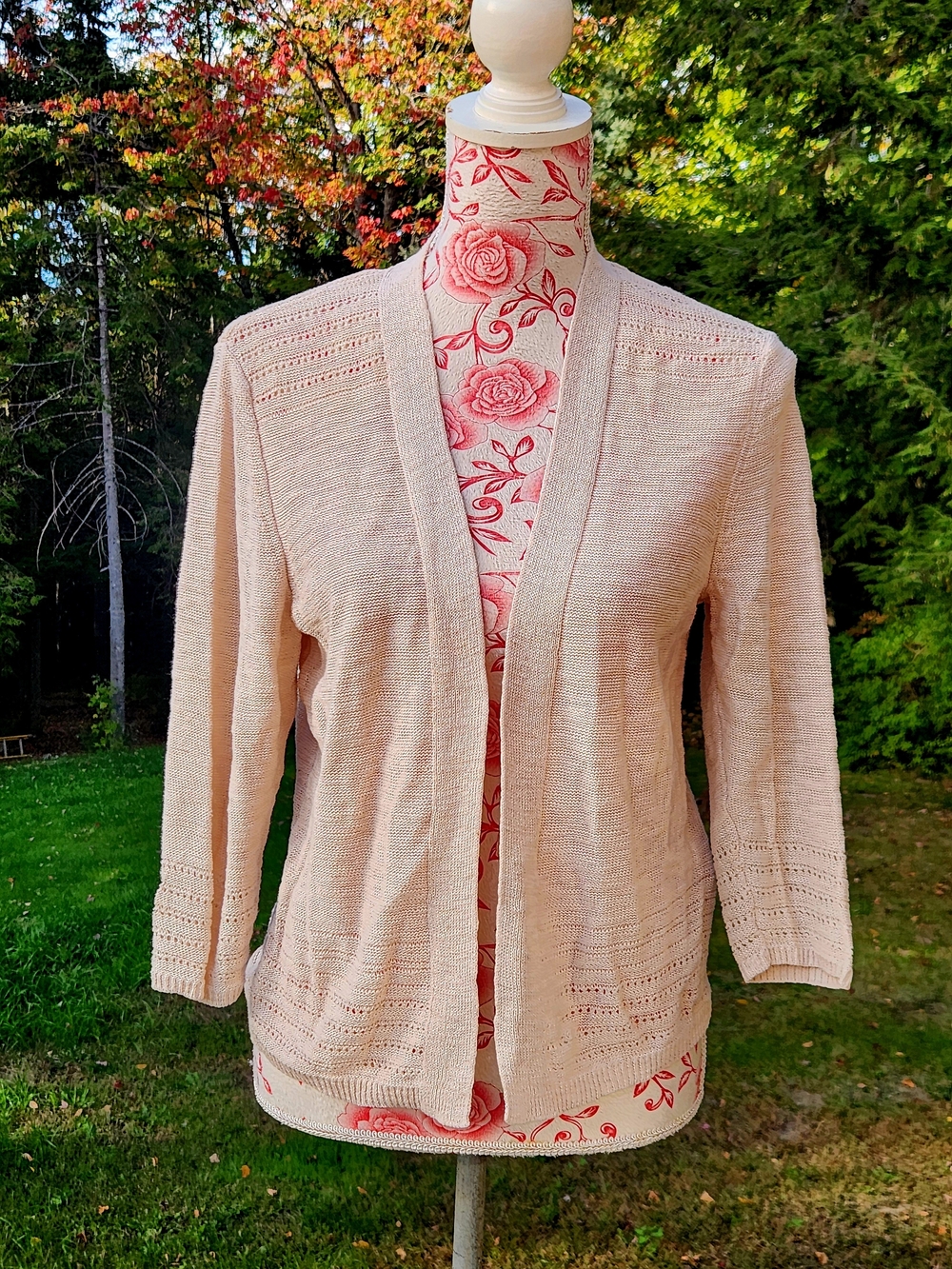 croft & barrow Blush Open-Front Knit Cardigan